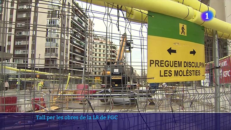 Tallat un tram del carrer Urgell per les obres de l'L8 durant un any