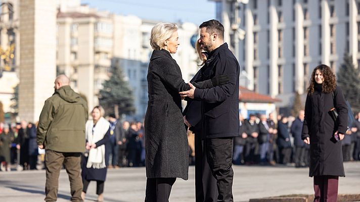 Telediario 1 - Los líderes europeos arropan a Zelenski en Kiev y anuncian más ayudas