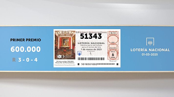 SELAE - Sorteo de la Lotería Nacional del 01/03/2025