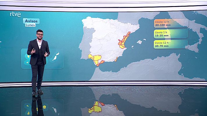 El tiempo - Precipitaciones fuertes en cabo de la Nao, Extremadura, Estrecho y Canarias