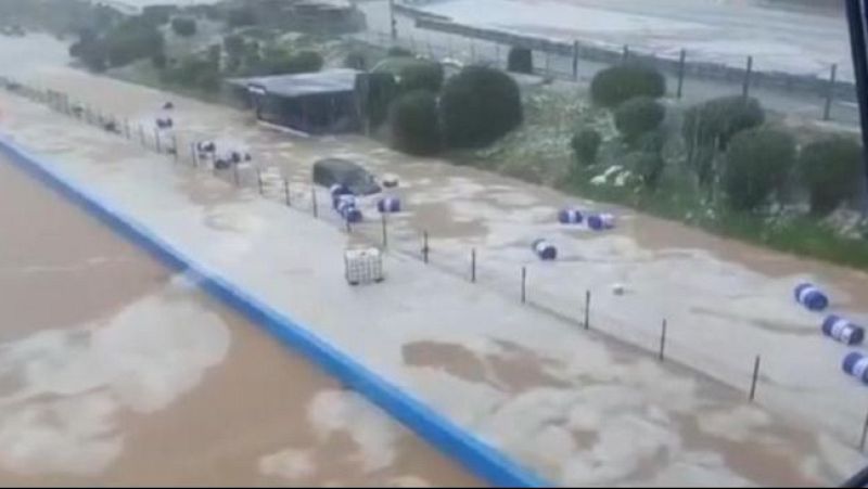 Graves inundaciones en el Circuito de Jerez por las fuertes lluvias en Andalucía