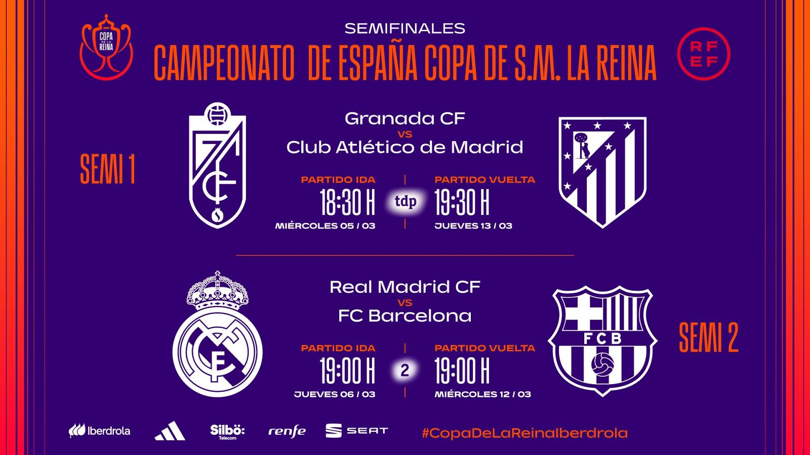 Granada - Atlético de Madrid: semifinales de la Copa de la Reina | Ver