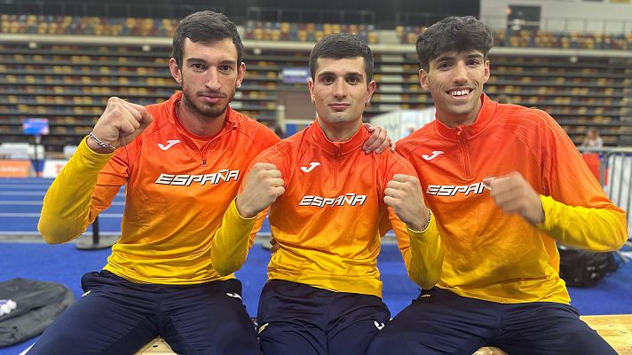 Atletismo - Pleno histórico del atletismo español con Quique Llopis, Asier Martínez y Abel Jordán en la final de los 60 m vallas