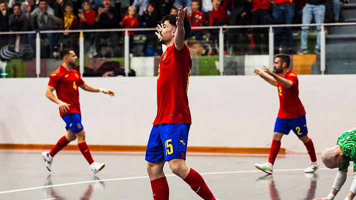 Fútbol Sala - Dani Zurdo firma un póker en la victoria por 7-0 de España a Inglaterra