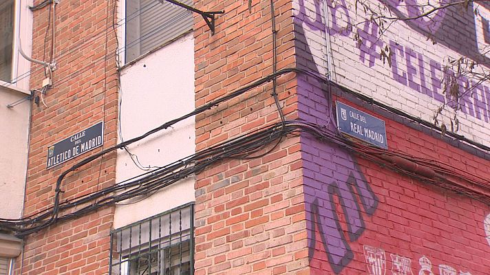 Fútbol - El derbi de Champions Atlético-Real Madrid se juega en una calle de Carabanchel