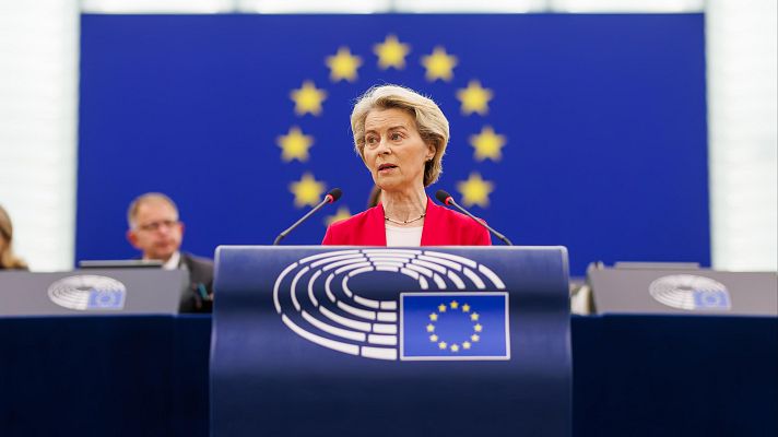 Telediario 2 - La UE responde a los aranceles estadounidenses con gravámenes por valor de 26.000 millones de euros