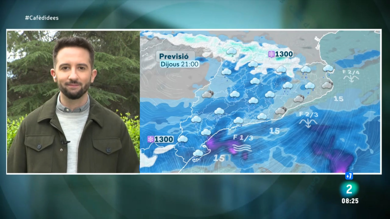 El Temps - Dijous ennuvolat, amb pluja, nevades al Pirineu i més fresca | Veure