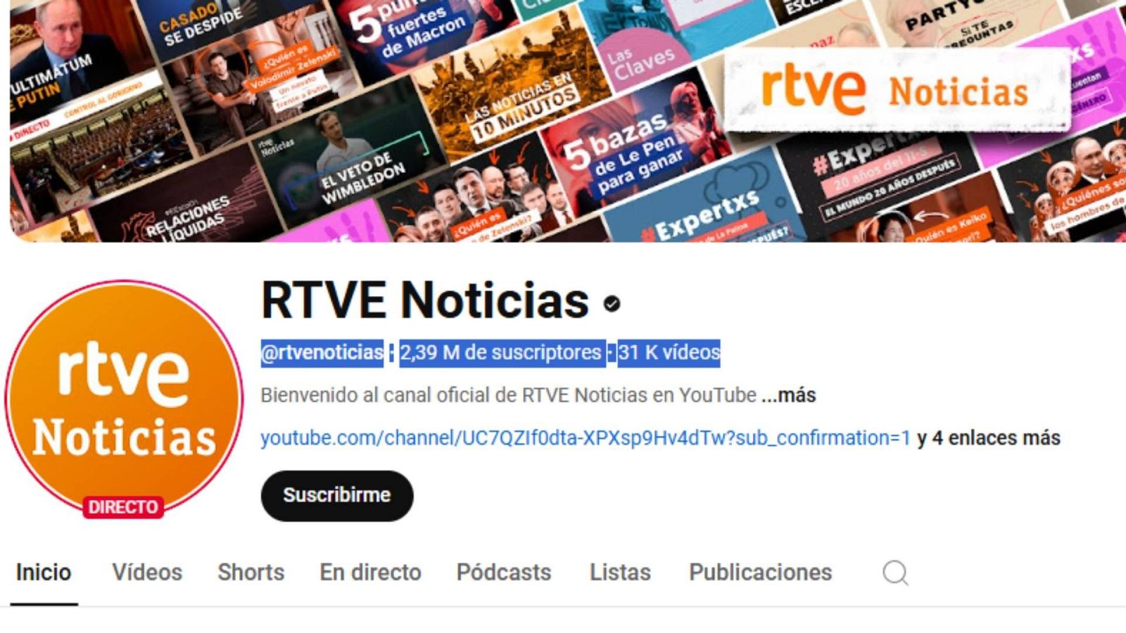 El canal de RTVE Noticias cumple cinco años en YouTube | Ver