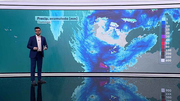 El tiempo - Precipitaciones persistentes en el noroeste peninsular, oeste del sistema Central y zonas de los Pirineos