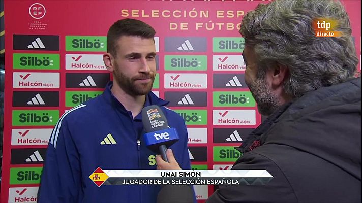 UEFA Nations League - Unai Simón, clave nuevamente en los penaltis: ""Me gusta que cuando adivino el penalti lo pare"