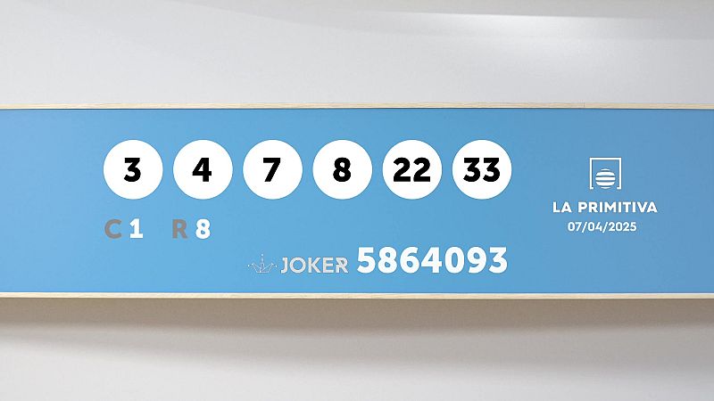 Sorteo de la Lotería Primitiva y Joker del 07/04/2025 - Ver ahora