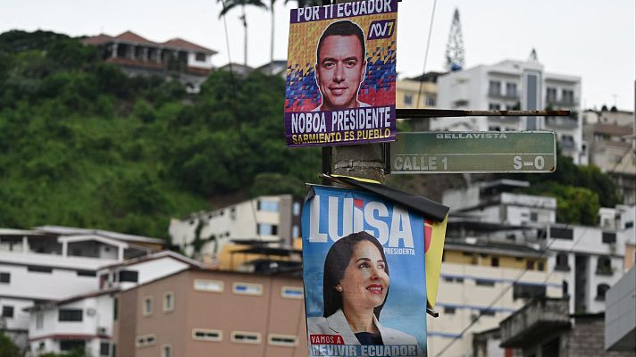 Telediario 2 - Noboa y González llegan igualados a las presidenciales en Ecuador