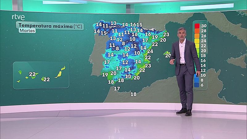 Precipitaciones localmente fuertes en Baleares, nordeste peninsular y litoral atlántico gallego - ver ahora
