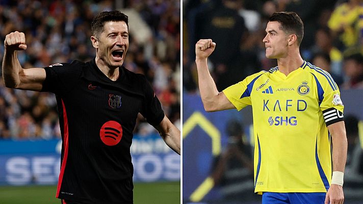 Fútbol - Flick alaba la "profesionalidad" de Lewandowski y compara su "físico increíble" con el de Cristiano