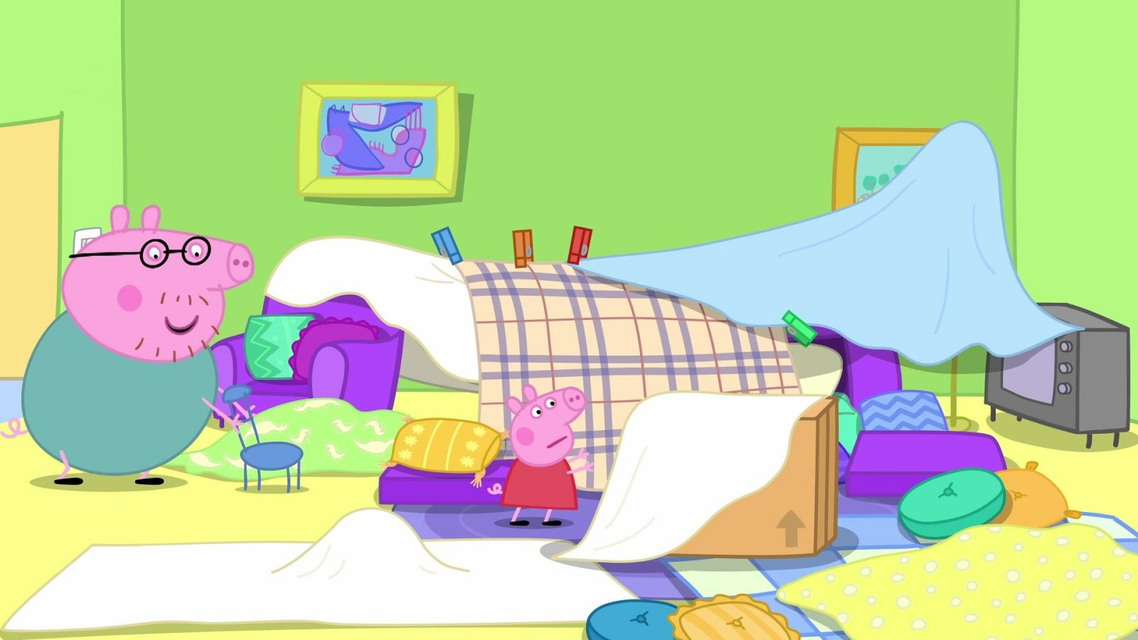 La cabaña de almohadones - Peppa Pig | Ver