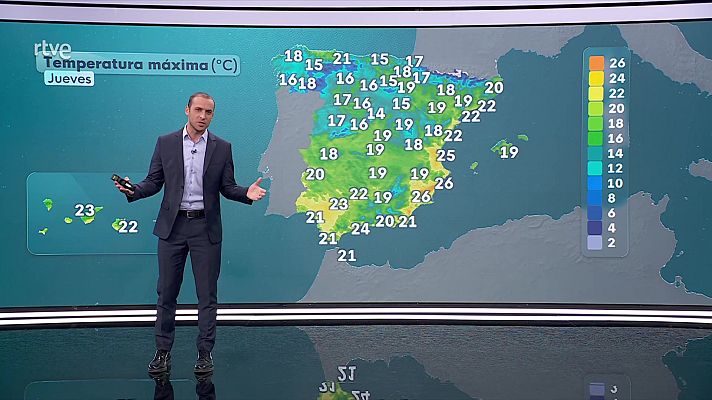 El tiempo - Temperaturas en ascenso notable en amplias áreas del tercio oriental y noroeste peninsular