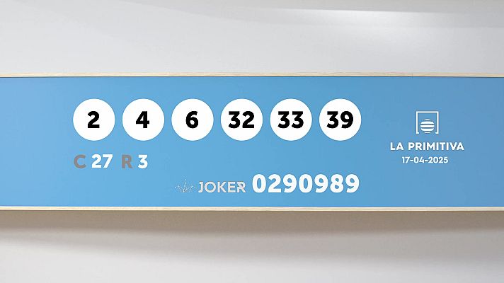 SELAE - Sorteo de la Lotería Primitiva y Joker del 17/04/2025