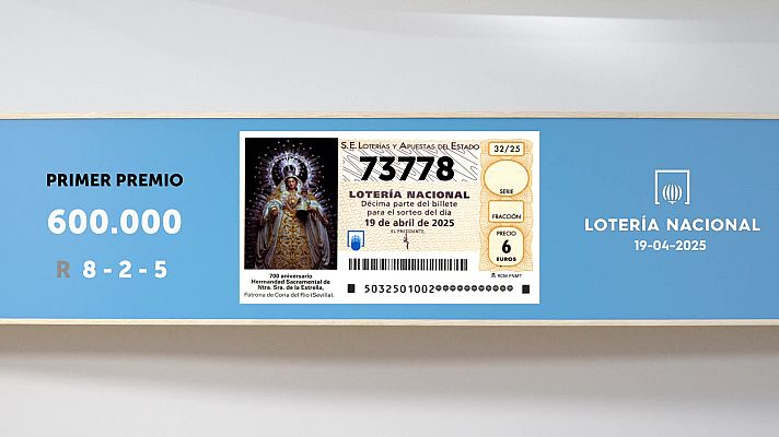 SELAE - Sorteo de la Lotería Nacional del 19/04/2025