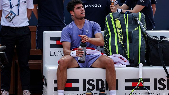 Los Deportes de La1 - Carlos Alcaraz acaba tocado el Godó a la espera de someterse a pruebas médicas