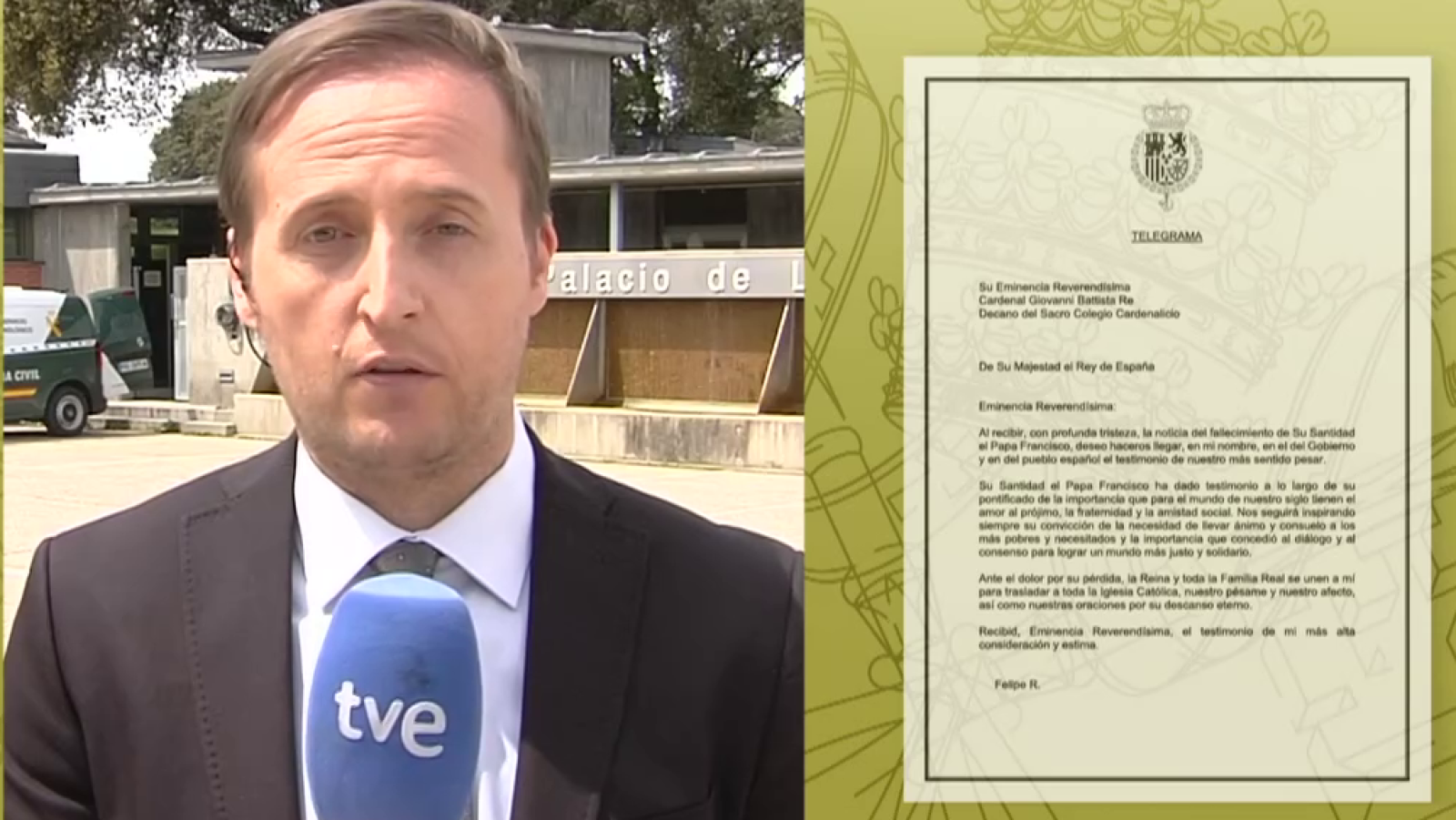 Felipe VI expresa sus condolencias por la muerte del papa - Especiales informativos | Ver