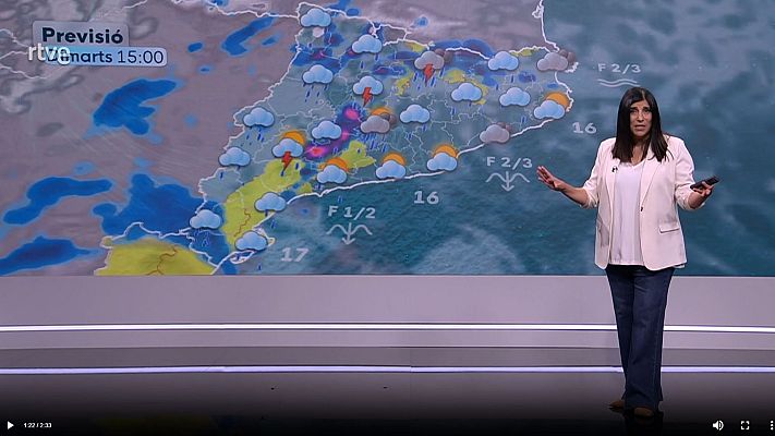 El temps - Dimarts de Sant Tornem-hi marcat per les nuvolades, els ruixats i les tempestes