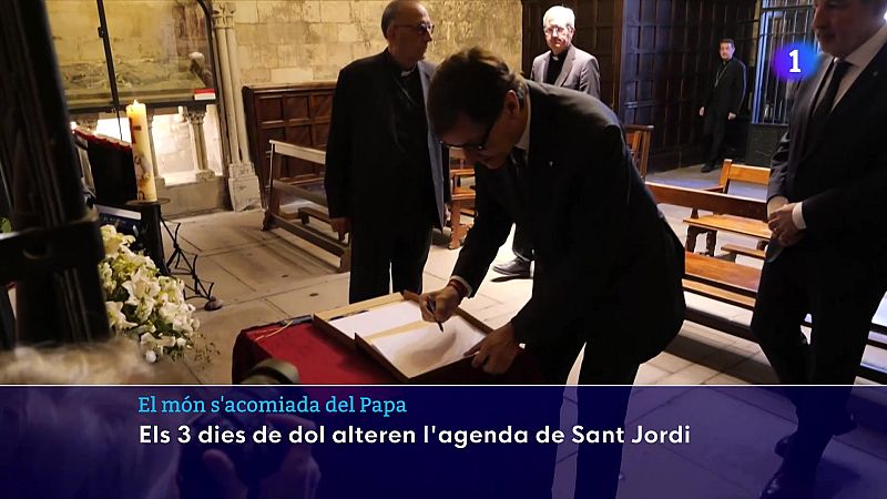 Els tres dies de dol per la mort del papa Francesc alteren l'agenda de Sant Jordi - L'Informatiu | Veure