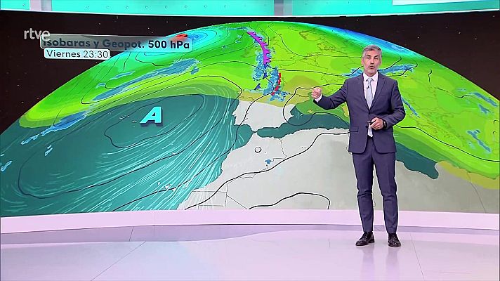 El tiempo - Rachas ocasionalmente muy fuertes en torno al bajo Ebro durante la primera mitad del día