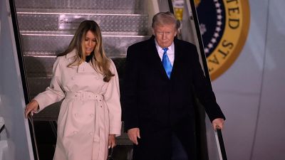 Donald y Melania Trump aterrizan en Roma el d�a antes del funeral del papa