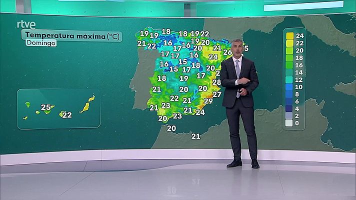 El tiempo - Chubascos fuertes acompañados de tormenta en las vertientes atlántica, cantábrica y el sistema Ibérico