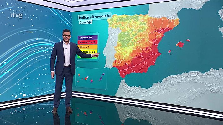 El tiempo - Precipitaciones en la mitad occidental, interior del tercio oriental y Baleares
