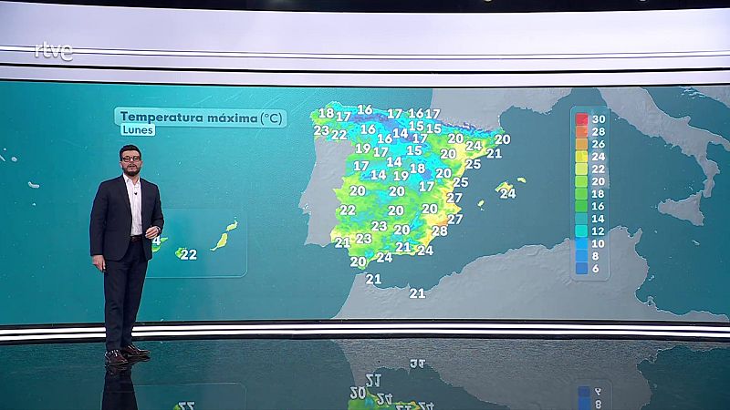 Descenso generalizado de las máximas a excepción del litoral del levante - ver ahora