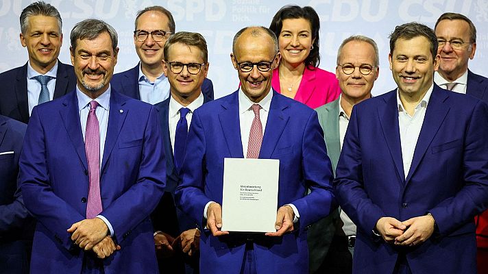 Telediario Matinal - Conservadores y socialdemócratas firman el acuerdo de coalición en Alemania