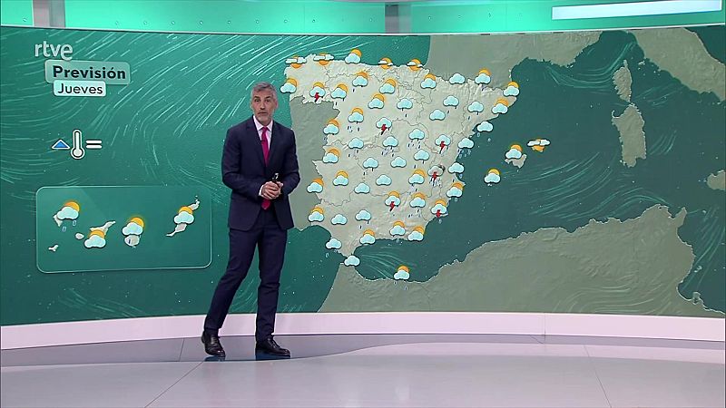 Chubascos y tormentas localmente fuertes en el este de la meseta sur - ver ahora