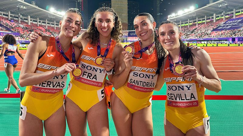 El 4x400 femenino de España, campeón del mundo de relevos - Atletismo | Ver