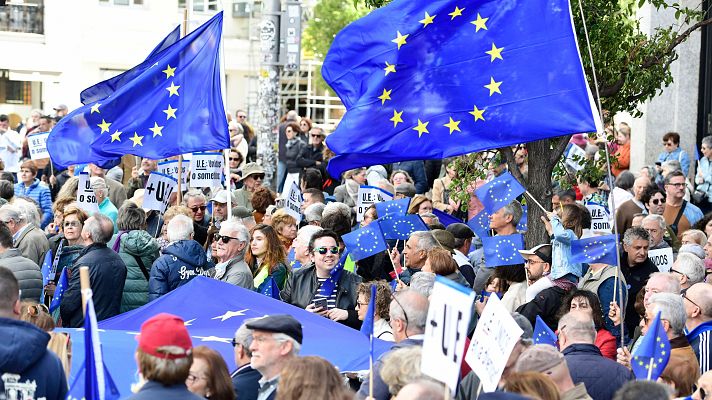 Telediario Fin de Semana - Una manifestación reivindica en Madrid los valores europeos