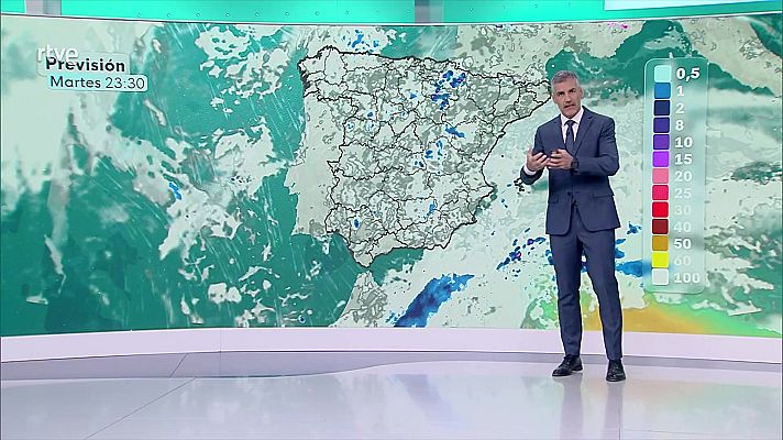 El tiempo - Chubascos tormentosos fuertes en Baleares. Precipitaciones fuertes y persistentes en oeste de Galicia