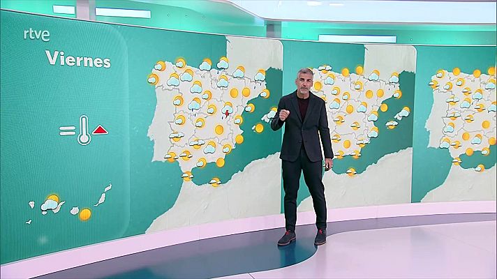 El tiempo - Chubascos con tormentas fuertes y muy fuertes y con granizo en las mesetas y sus sistemas montañosos