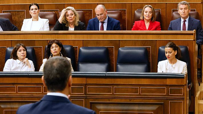 Telediario 1 - Los mensajes filtrados de Sánchez y Ábalos se cuelan en el Congreso