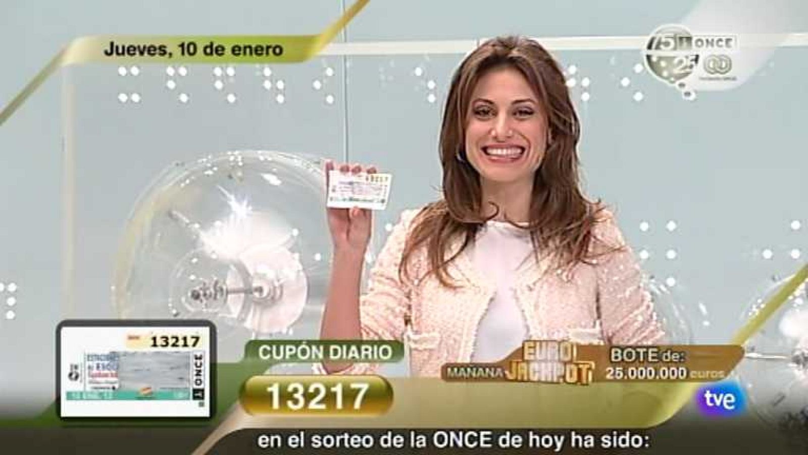 Sorteo ONCE - 10/01/13 - ver ahora