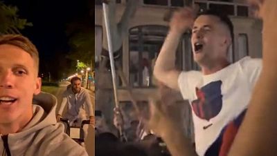 Casadó, en Canaletas; Dani Olmo y varios compañeros, en bici para visitar a Ferran en el hospital