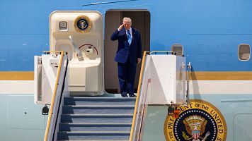 El presidente estadounidense cierra su gira por Oriente Medio diciendo que en Gaza pasarn "cosas buenas" y sin mencionar los bombardeos