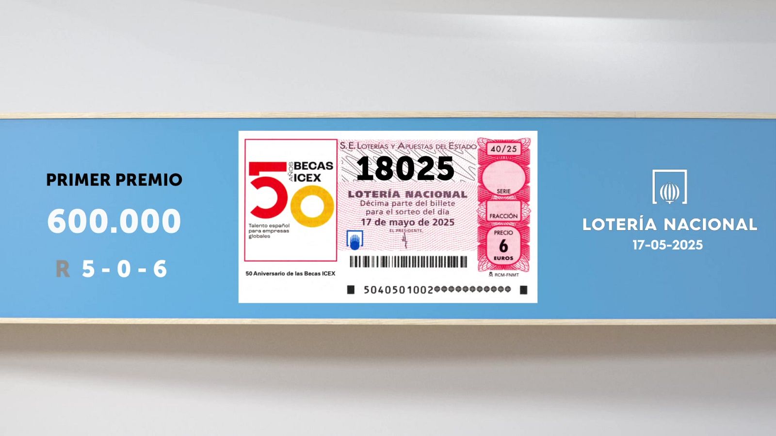 Sorteo de la Lotería Nacional del 17/05/2025 - Ver ahora