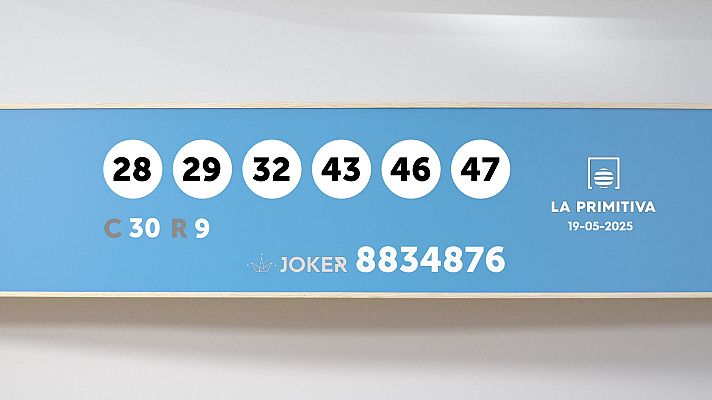 SELAE - Sorteo de la Lotería Primitiva y Joker del 19/05/2025