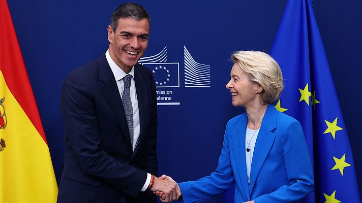 Telediario 2 - Sánchez pide a Von der Leyen "aumentar la presión" sobre Israel