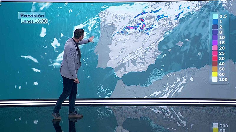 Tormentas y chubascos localmente fuertes, con granizo y rachas muy fuertes de viento en el centro peninsular y cuadrante nordeste - ver ahora