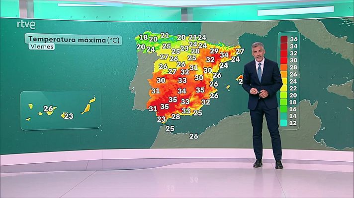 El tiempo - Las máximas descienden en litoral oriental peninsular, aumento general en el resto de la Península