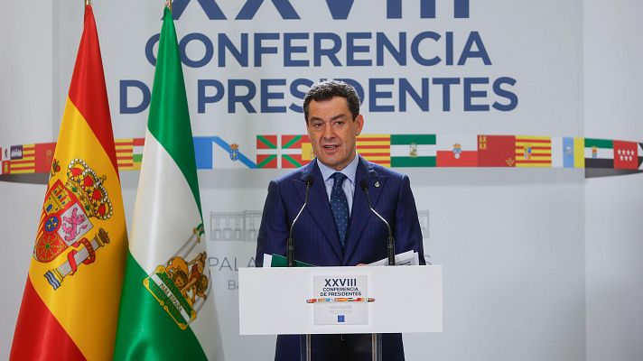 Especiales informativos - Moreno culpa a Sánchez de la polémica por las lenguas cooficiales y evita valorar la salida de Ayuso