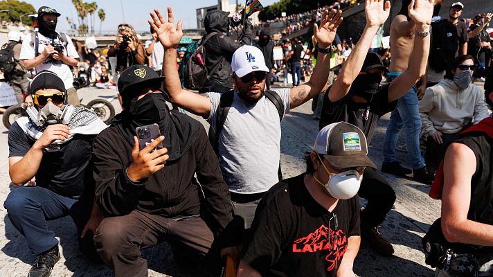 Telediario 1 - Crece la tensión ante otra posible noche de violencia en Los Ángeles