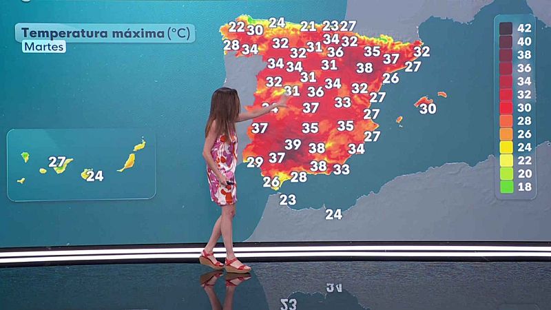 Temperaturas elevadas en la mitad sur peninsular, meseta Norte y zonas del nordeste y noroeste - ver ahora