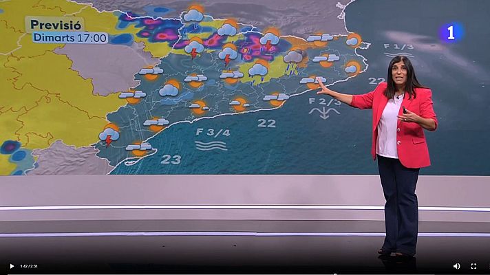 El temps - Dimarts amb calor de ple estiu i amb tempestes fortes